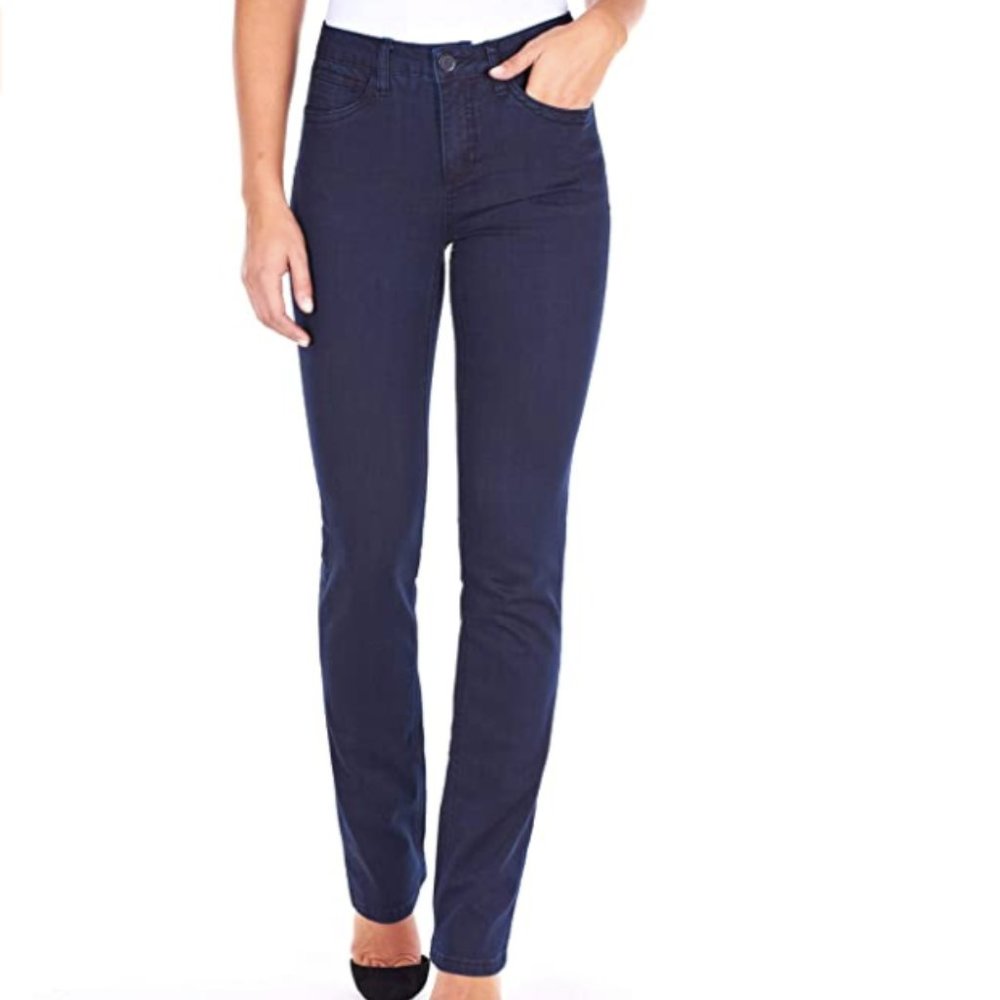 FDJ Olivia Dark-Wash High-rise Straight-Leg Jeans
